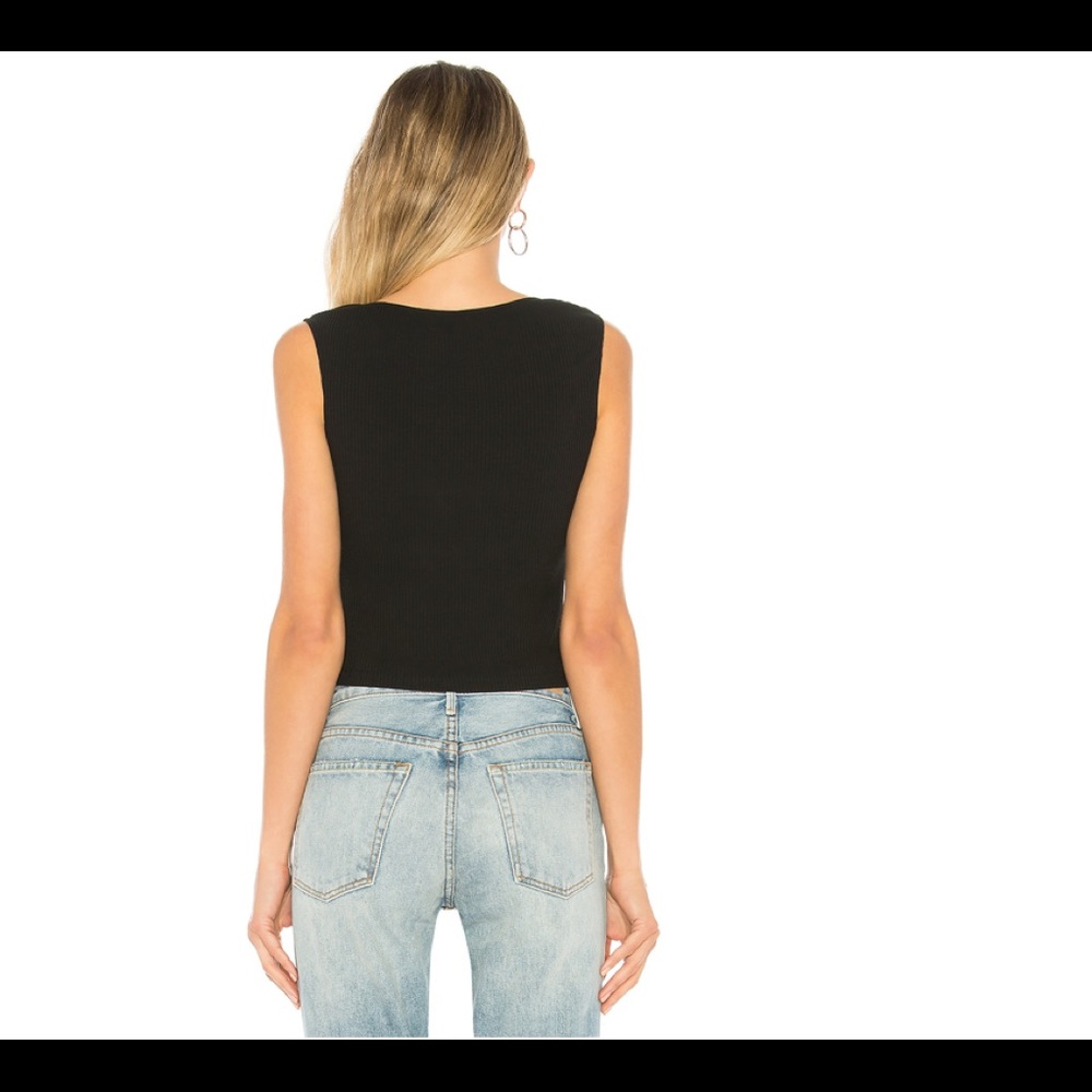 Revolve Superdown | Ribbed Black Tank Top S - Picture 2 of 4